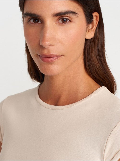 DILVIN T-shirt Femme En Coton, Coupe Ajustée, Col Rond - Kiabi