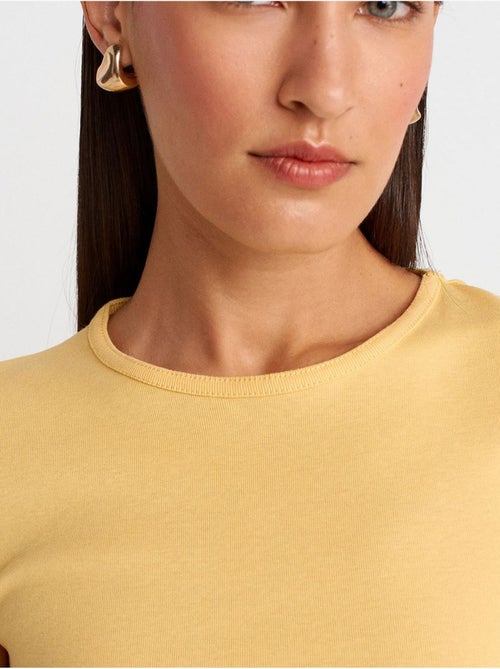 DILVIN T-shirt Femme En Coton, Coupe Ajustée, Col Rond - Kiabi DILVIN T-shirt Femme En Coton, Coupe Ajustée, Col Rond - Kiabi