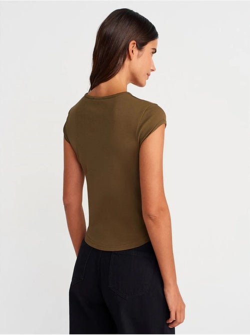 DILVIN T-shirt Femme En Coton, Coupe Ajustée, Col Rond - Kiabi DILVIN T-shirt Femme En Coton, Coupe Ajustée, Col Rond - Kiabi