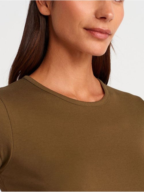 DILVIN T-shirt Femme En Coton, Coupe Ajustée, Col Rond - Kiabi DILVIN T-shirt Femme En Coton, Coupe Ajustée, Col Rond - Kiabi