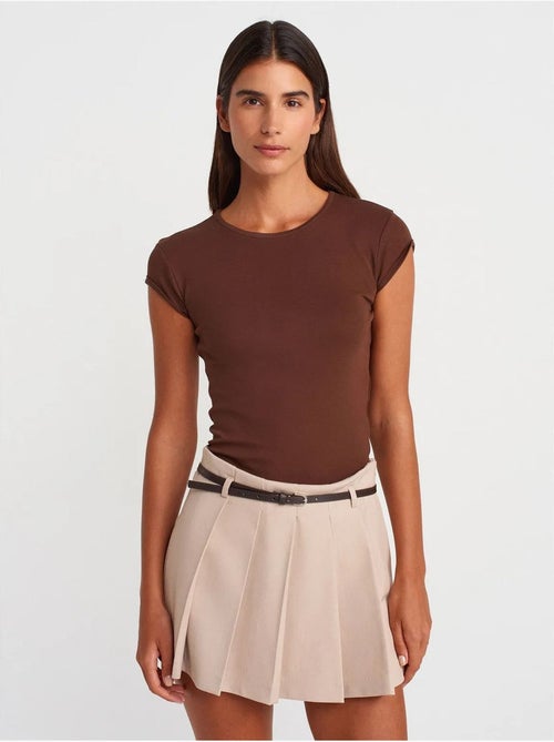 DILVIN T-shirt Femme En Coton, Coupe Ajustée, Col Rond - Kiabi DILVIN T-shirt Femme En Coton, Coupe Ajustée, Col Rond - Kiabi