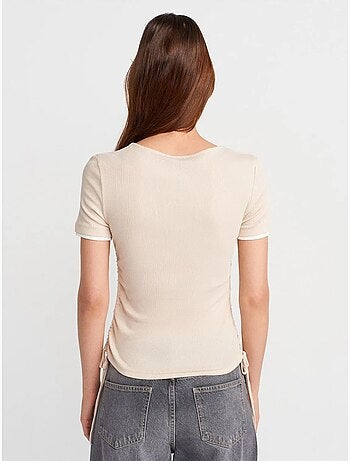 DILVIN T-shirt Femme En Coton, Coupe Slim, Col Rond