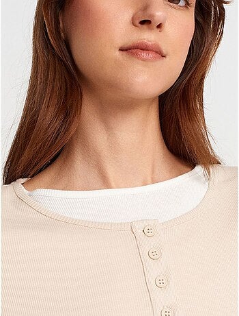 DILVIN T-shirt Femme En Coton, Coupe Slim, Col Rond