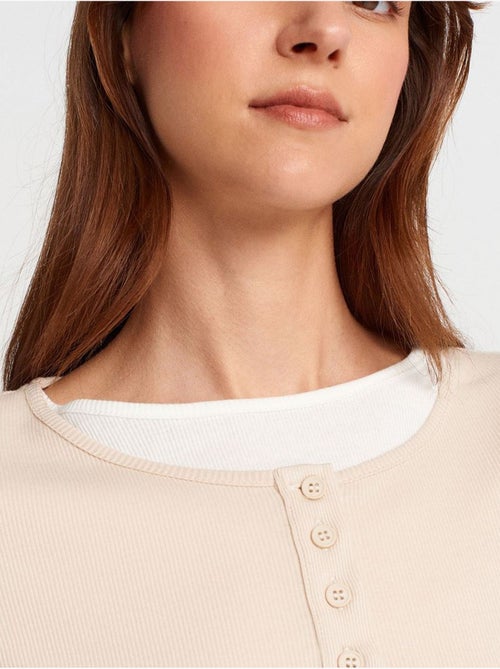 DILVIN T-shirt Femme En Coton, Coupe Slim, Col Rond - Kiabi DILVIN T-shirt Femme En Coton, Coupe Slim, Col Rond - Kiabi