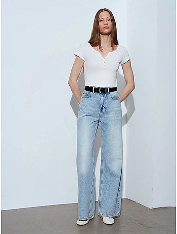 DILVIN T-shirt Femme En Coton, Coupe Slim, Col Rond
