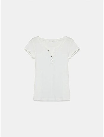 DILVIN T-shirt Femme En Coton, Coupe Slim, Col Rond