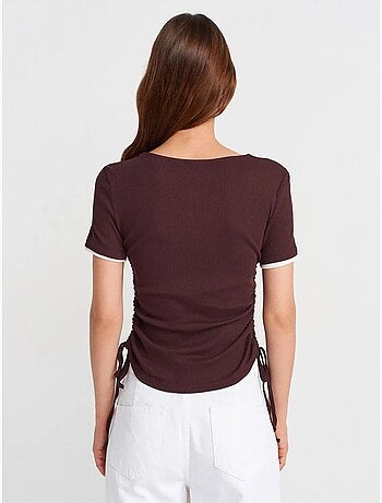 DILVIN T-shirt Femme En Coton, Coupe Slim, Col Rond