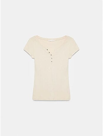 DILVIN T-shirt Femme En Coton, Coupe Slim, Col Rond