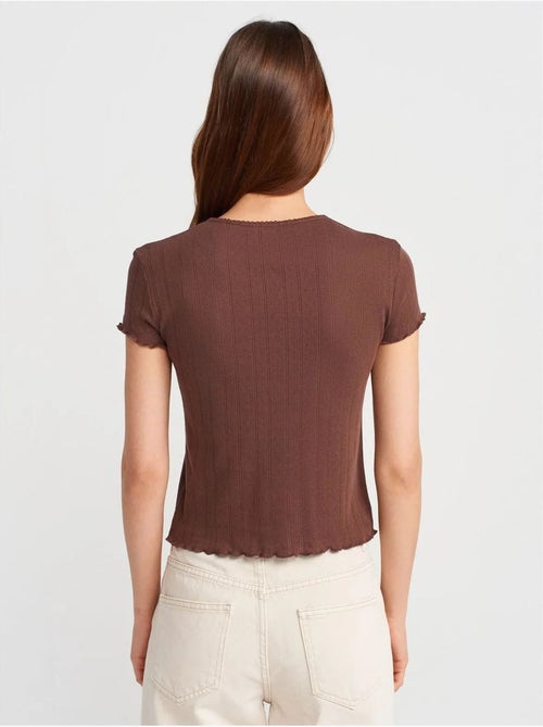 DILVIN T-shirt Femme En Coton, Coupe Slim, Col Rond - Kiabi DILVIN T-shirt Femme En Coton, Coupe Slim, Col Rond - Kiabi