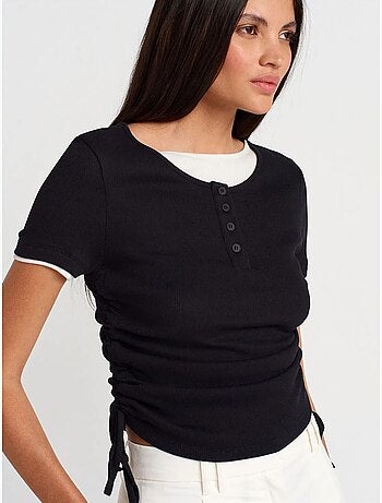 DILVIN T-shirt Femme En Coton, Coupe Slim, Col Rond