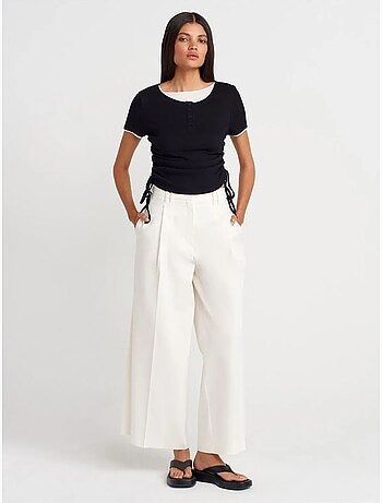 DILVIN T-shirt Femme En Coton, Coupe Slim, Col Rond