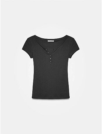 DILVIN T-shirt Femme En Coton, Coupe Slim, Col Rond