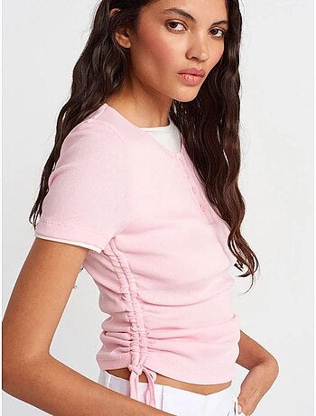DILVIN T-shirt Femme En Coton, Coupe Slim, Col Rond