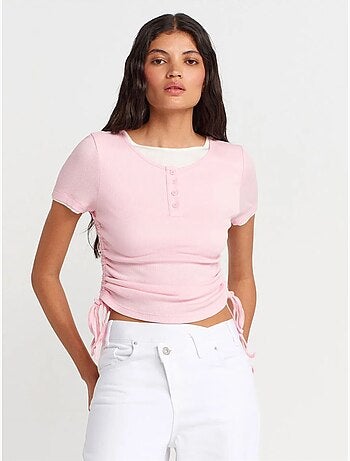 DILVIN T-shirt Femme En Coton, Coupe Slim, Col Rond