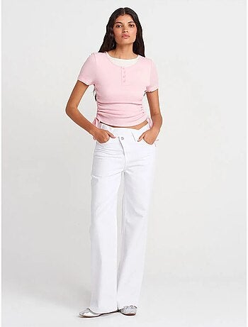 DILVIN T-shirt Femme En Coton, Coupe Slim, Col Rond
