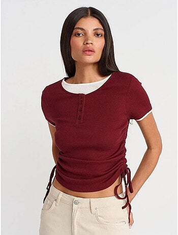 DILVIN T-shirt Femme En Coton, Coupe Slim, Col Rond