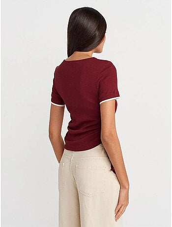DILVIN T-shirt Femme En Coton, Coupe Slim, Col Rond
