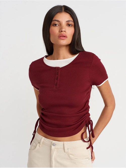 DILVIN T-shirt Femme En Coton, Coupe Slim, Col Rond - Kiabi