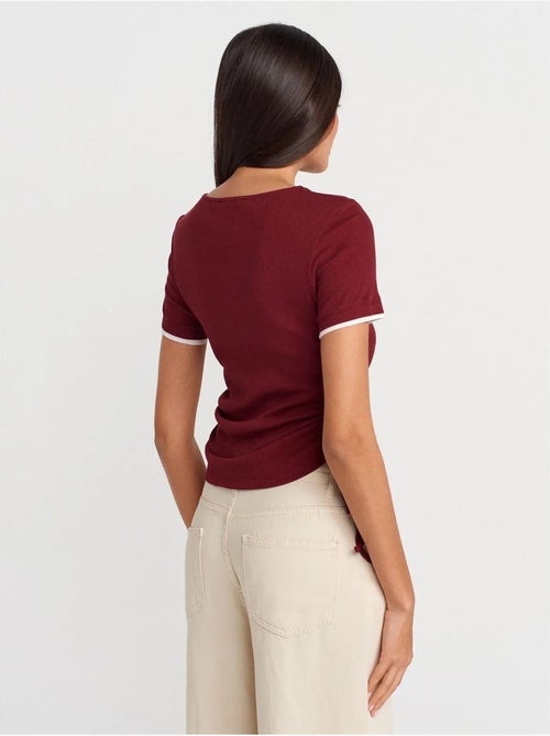 DILVIN T-shirt Femme En Coton, Coupe Slim, Col Rond - Kiabi