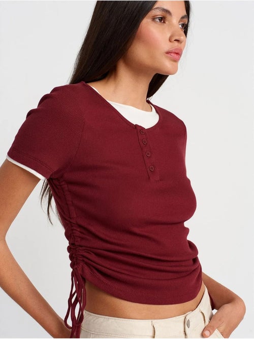 DILVIN T-shirt Femme En Coton, Coupe Slim, Col Rond - Kiabi
