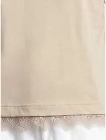 Dilvin t-shirt femme en coton et élasthanne à col rond