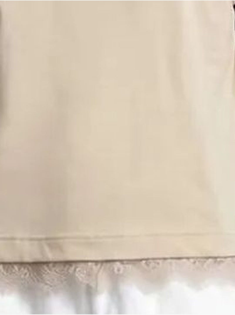 Dilvin t-shirt femme en coton et élasthanne à col rond Beige argile - Kiabi