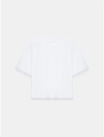 DILVIN T-shirt femme en coton et élasthanne à col rond