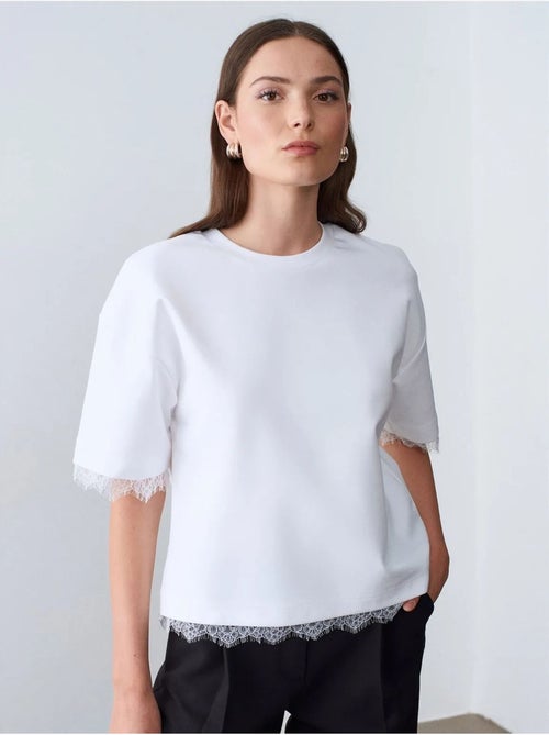 DILVIN T-shirt femme en coton et élasthanne à col rond - Kiabi DILVIN T-shirt femme en coton et élasthanne à col rond - Kiabi