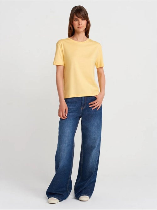 DILVIN T-shirt Femme En Coton Et Modal À Col Rond - Kiabi DILVIN T-shirt Femme En Coton Et Modal À Col Rond - Kiabi