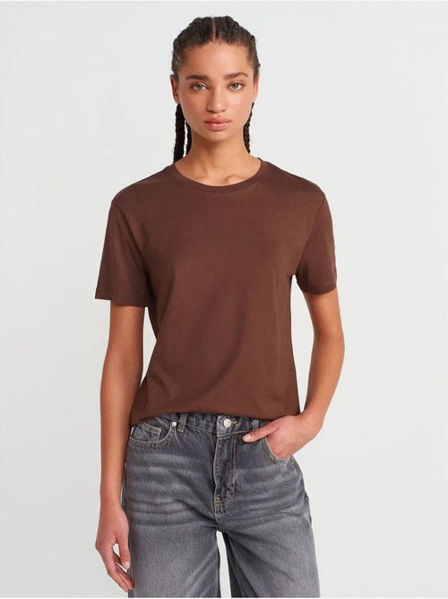 DILVIN T-shirt Femme En Coton Et Modal À Col Rond - Kiabi