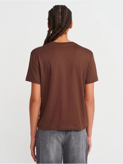DILVIN T-shirt Femme En Coton Et Modal À Col Rond - Kiabi