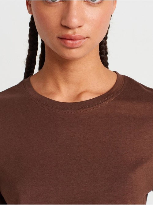 DILVIN T-shirt Femme En Coton Et Modal À Col Rond - Kiabi