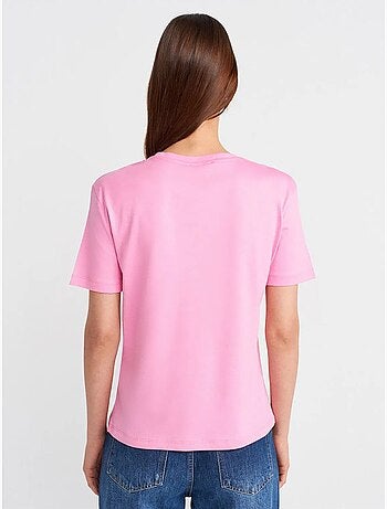 DILVIN T-shirt Femme En Coton Et Modal À Col Rond