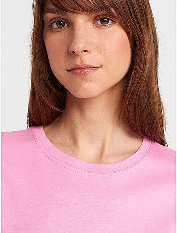 DILVIN T-shirt Femme En Coton Et Modal À Col Rond