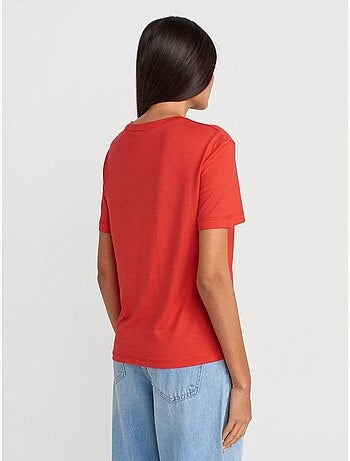DILVIN T-shirt Femme En Coton Et Modal À Col Rond