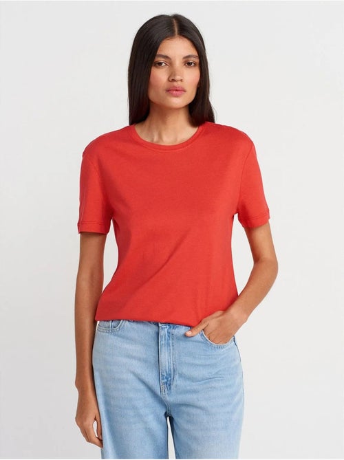DILVIN T-shirt Femme En Coton Et Modal À Col Rond - Kiabi DILVIN T-shirt Femme En Coton Et Modal À Col Rond - Kiabi