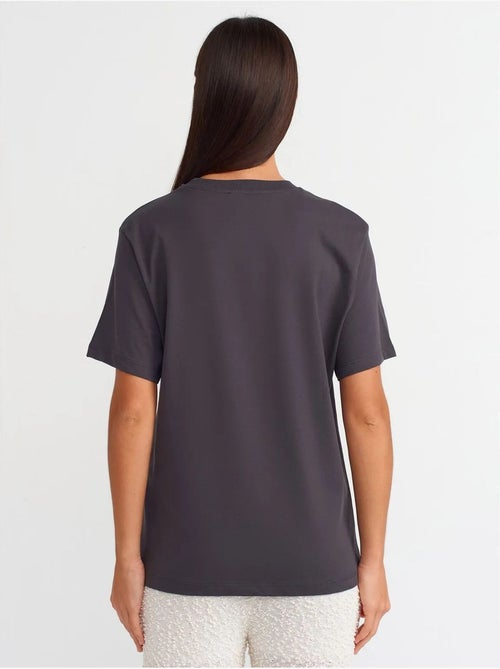 DILVIN T-shirt Femme En Coton Imprimé À Col Rond - Kiabi DILVIN T-shirt Femme En Coton Imprimé À Col Rond - Kiabi