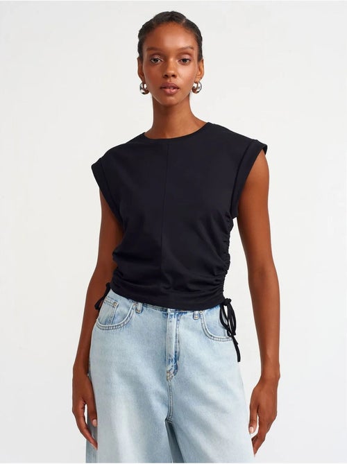 DILVIN T-shirt Femme Sans Manches En Coton, Col Rond Et Lien - Kiabi DILVIN T-shirt Femme Sans Manches En Coton, Col Rond Et Lien - Kiabi