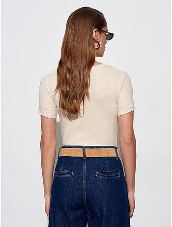 DILVIN T-shirt Femme Slim À Col Rond