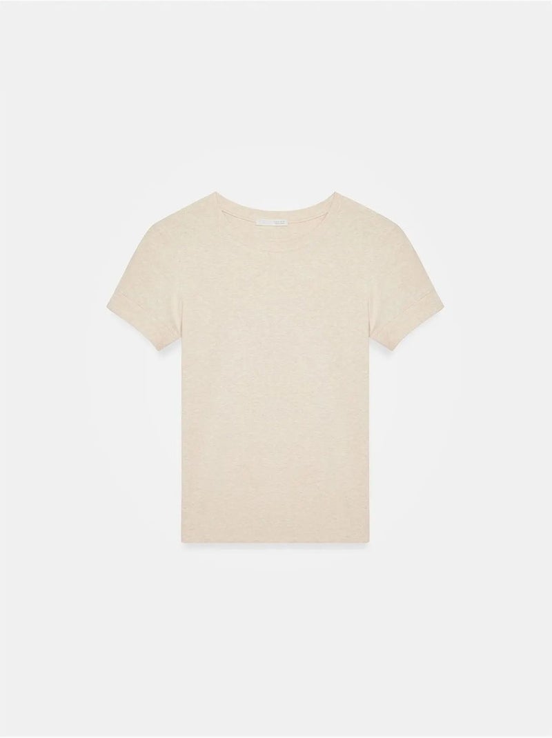 DILVIN T-shirt Femme Slim À Col Rond Beige - Kiabi