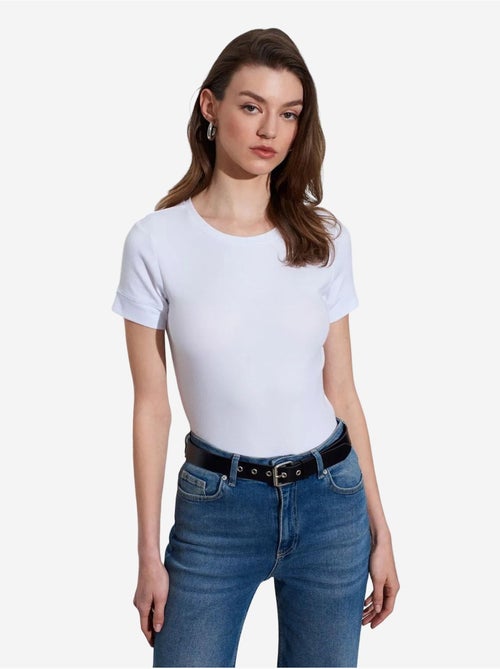 DILVIN T-shirt Femme Slim À Col Rond - Kiabi DILVIN T-shirt Femme Slim À Col Rond - Kiabi