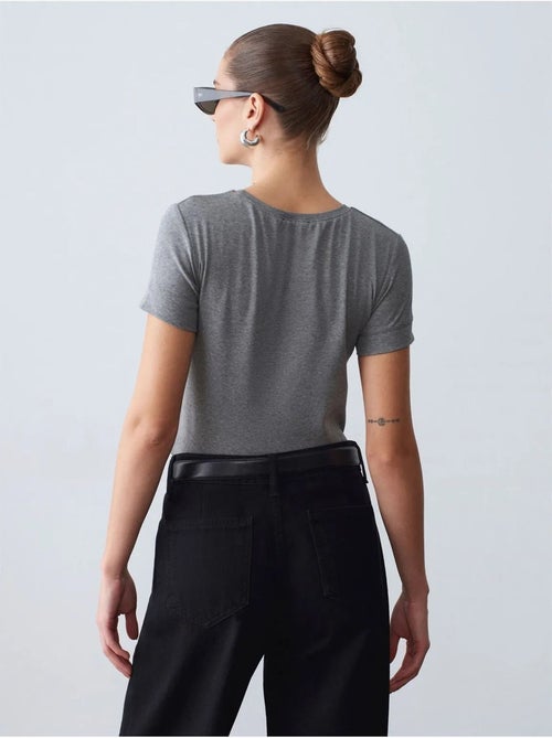 DILVIN T-shirt Femme Slim À Col Rond - Kiabi DILVIN T-shirt Femme Slim À Col Rond - Kiabi