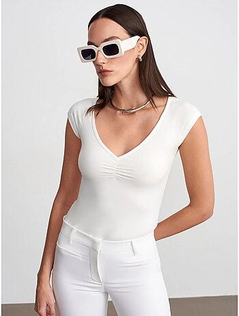 DILVIN T-shirt Femme Slim À Col V
