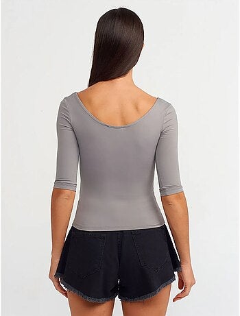 DILVIN T-shirt Femme Slim En Nylon Et Élasthanne