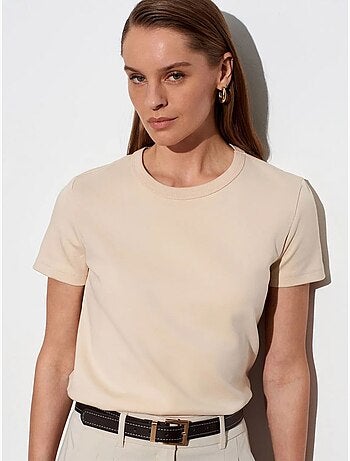 Dilvin t-shirt femme uni à col rond