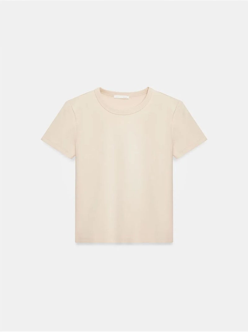 Dilvin t-shirt femme uni à col rond Beige argile - Kiabi