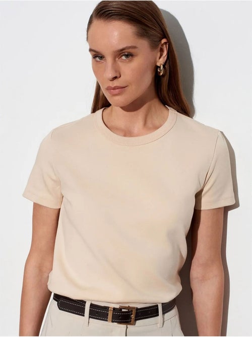 DILVIN T-shirt femme uni à col rond - Kiabi