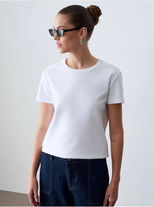 DILVIN T-shirt femme uni à col rond - Kiabi