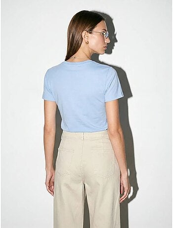 DILVIN T-shirt femme uni à col rond