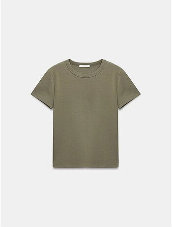 DILVIN T-shirt femme uni à col rond